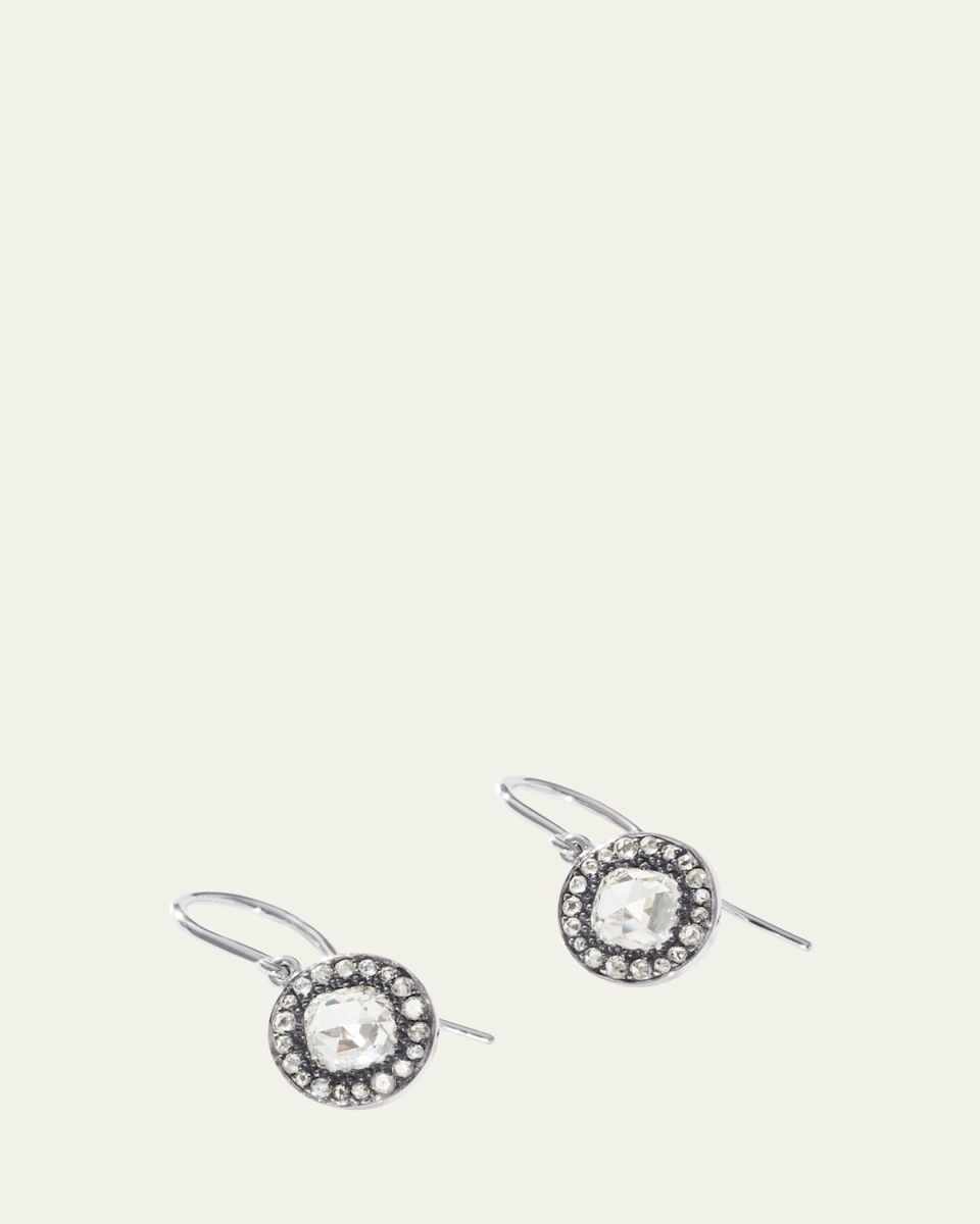 18K White Gold Small Lab Diamond Single Halo Earrings